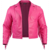 Kids Western Pink Leather Jacket