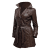Black Doves S01 Helen Webb Keira Knightley Brown Leather Coat