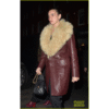 Dua Lipa Leather Shearling Coat