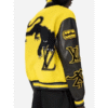 Black And Yellow Varsity Jacket For Mens