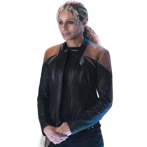 Michelle Hurd Star Trek: Picard Season 3 Black and Brown Leather Jacket
