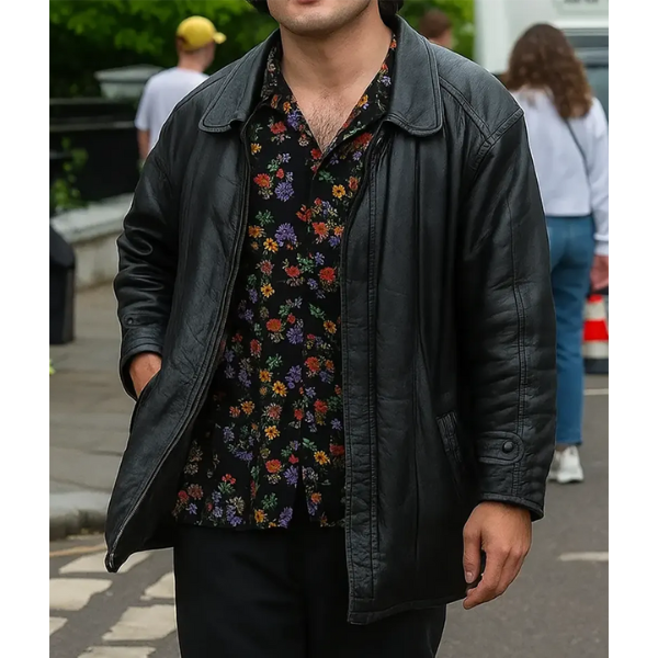 Will Sharpe Too Much 2025 Felix Black Leather Jacket