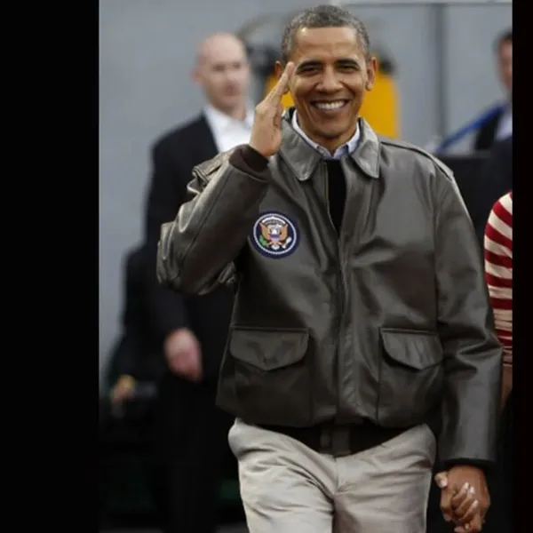 Barack Obama Brown Leather Jacket