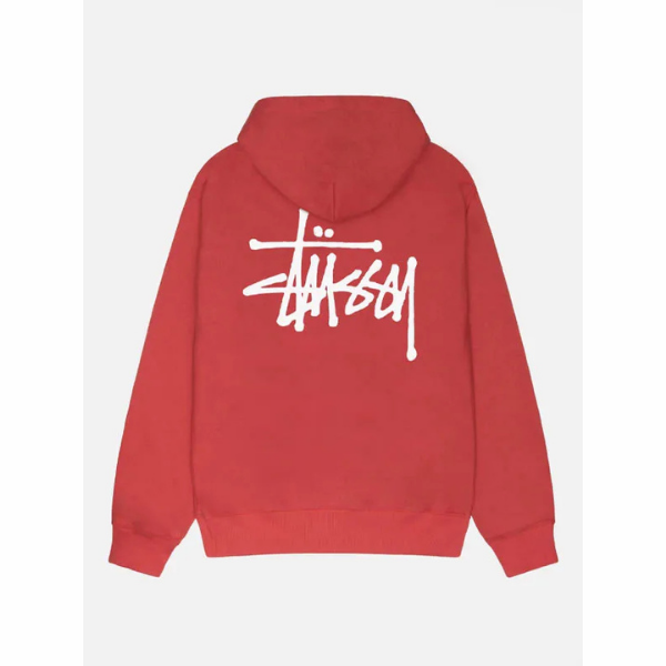 Basic Stussy Red Hooded Sweatshirt