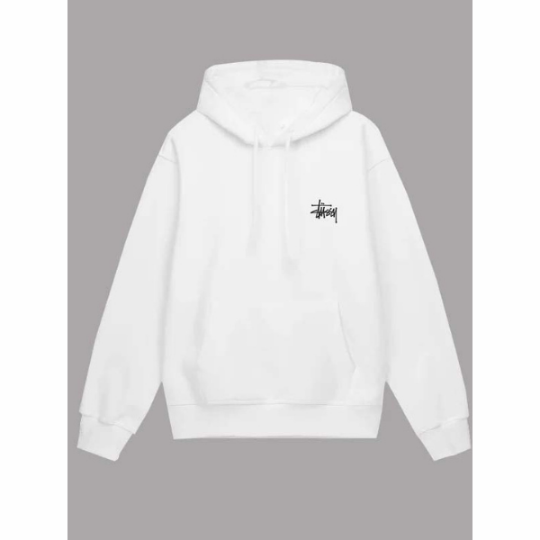 Basic Stussy White Hooded Sweatshirt