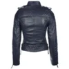 Women's Blue Biker Leather Jacket buy now
