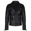 Blooded Hands Till Death 2021 Black Leather Biker Jacket on sale