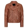 brown leather jacket