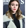 Caylee Cowan Divinity Grey Leather Jacket on sale