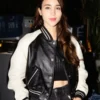 Caylee Cowan Leather Varsity Jacket on sale
