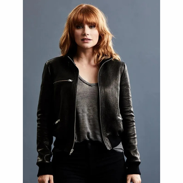 Claire Dearing Black Bomber Leather Jacket