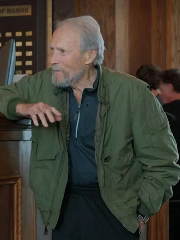 Juror #2 Movie 2024 Clint Eastwood Green Bomber Jacket