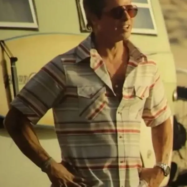 Brad Pitt Stripe Shirt
