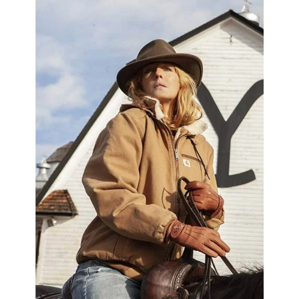 Beth Dutton Yellowstone Kelly Reilly Cotton Bomber Jacket get now at xeboi