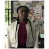 The Old Guard Nile Freeman White Bomber Jacket On Sale buy now