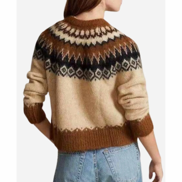 Kristen Bell White and Brown Cardigan