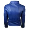 Quilted Amy Blue Leather Moto Jacket Women buy now