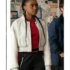The Old Guard Nile Freeman White Bomber Jacket On Sale