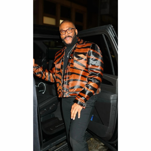Tyler Perry Strip Leather Jacket