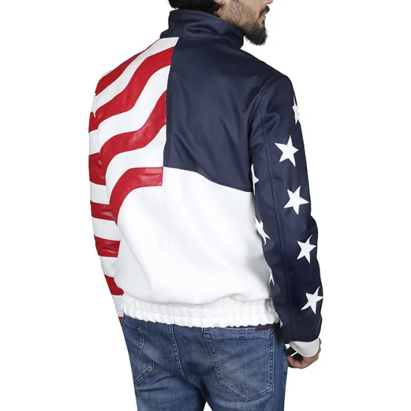 Vanilla Ice American Rapper USA Flag Leather Jacket get now