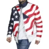 Vanilla Ice American Rapper USA Flag Leather Jacket best offer on sale