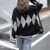 Black And White Argyle Sweater