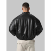 Alo Black Leather Jacket For Mens