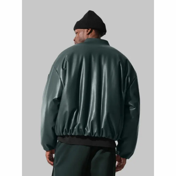 Alo Green Leather Jacket On Sale