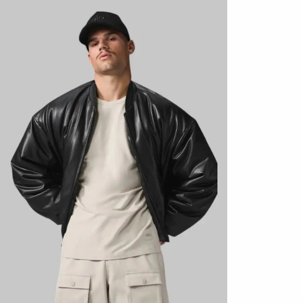 Alo Black Leather Jacket On Sale