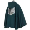 Attack on Titan Garrison Regiment Red Rose Printed Green Hooded Cloak Cape
