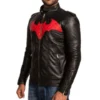 Black Leather Red Batman Logo Jacket From Batman Beyond