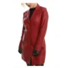Sarah Michelle Gellar Leather Red Coat