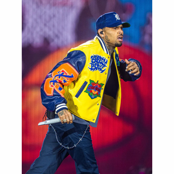 Chris Brown Breezy Bowl Letterman Bomber Jacket On Sale