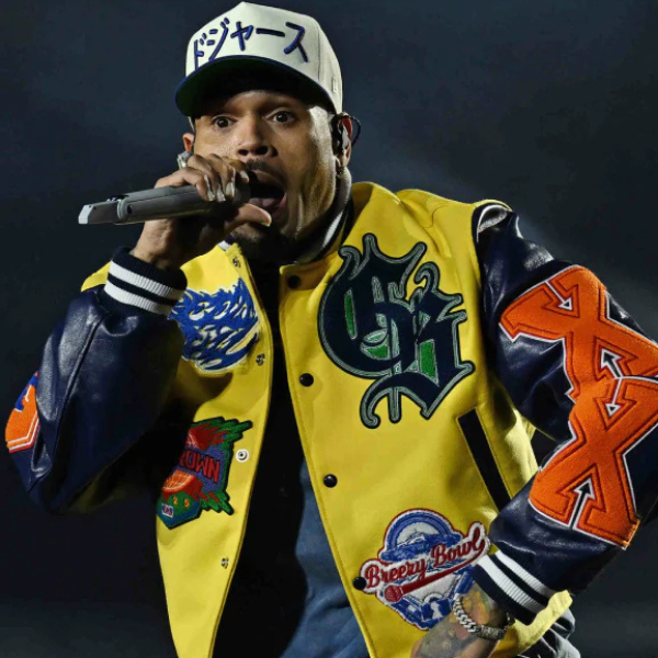 Chris Brown Breezy Bowl Letterman Bomber Jacket