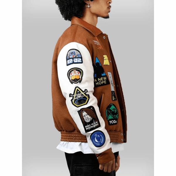 Star Wars Rebels Varsity Jacket Brown and White