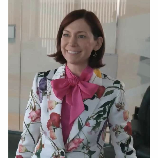 Carrie Preston White Floral Blazer