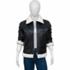 Black Leather Shearling Jacket For Women