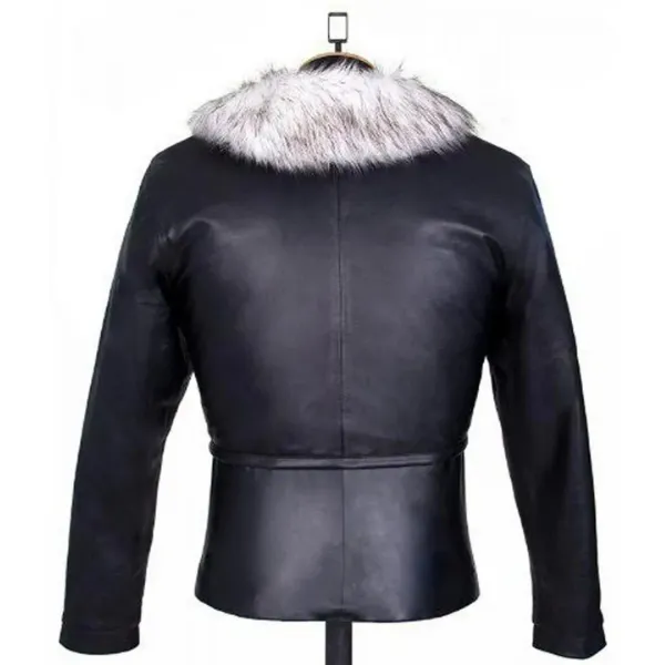 Final Fantasy 8 Squall Leonhart Fur Leather Black Jacket