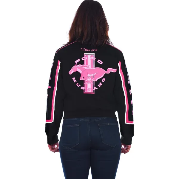 Ford Mustang Racing Black And Pink Jacket