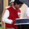 Michael 2025 Red and White Varsity Jacket