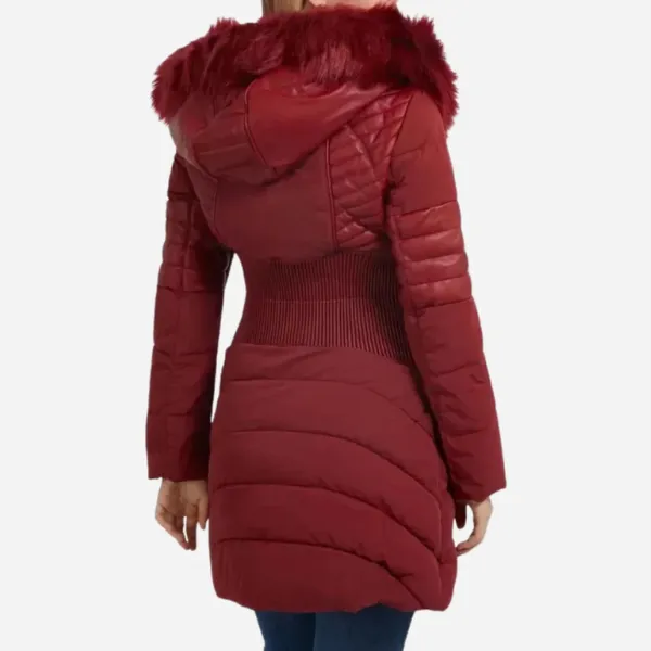 Jennifer Coolidge Riff Raff 2024 Red Jacket With Fur Hood