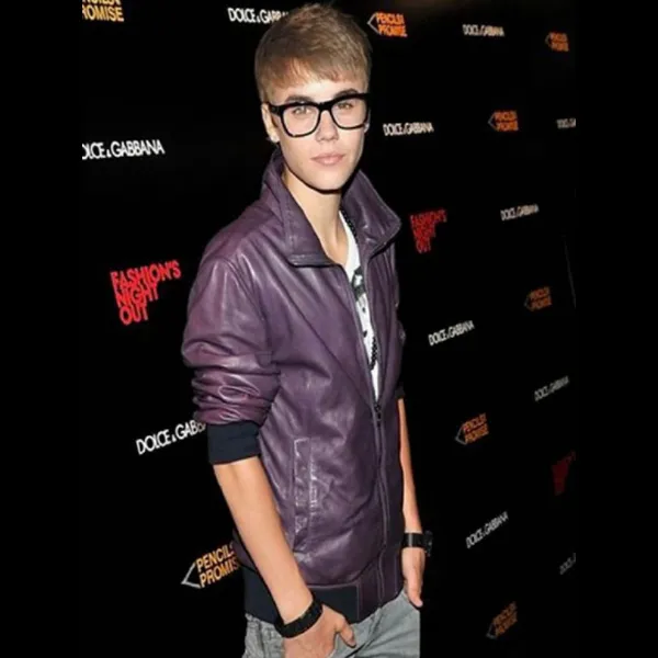 Justin Bieber In Purple Jacket
