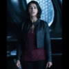 Naomi Scott Power Rangers Kimberly Hart Black Leather Cropped Jacket