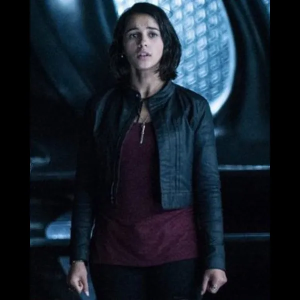 Naomi Scott Power Rangers Kimberly Hart Black Leather Cropped Jacket
