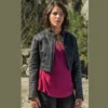 Naomi Scott Power Rangers Black Leather Cropped Jacket