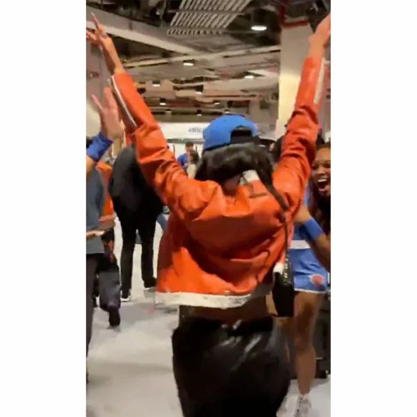 Kylie Jenner Knicks Game 5 Jacket
