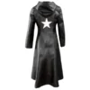 Anime Black Rock Shooter Leather Coat With Hood