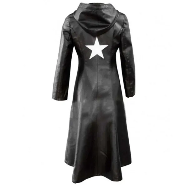 Anime Black Rock Shooter Leather Coat With Hood