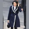 Meghan Markle Wool Belted Blue Coat