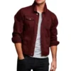 Burgundy Denim Jacket